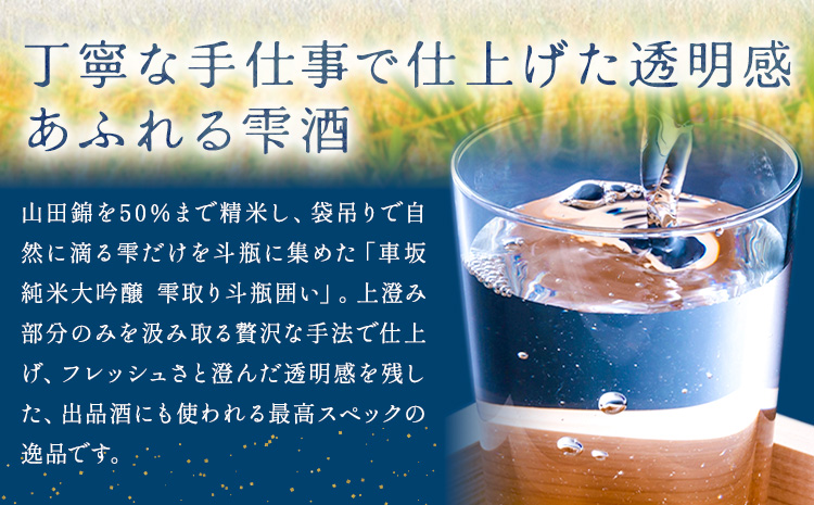 車坂 純米 大吟醸酒 雫取り斗瓶囲い 720ml 酒のねごろっく《30日以内に出荷予定(土日祝除く)》和歌山県 岩出市 お酒 さけ アルコール 大吟醸 日本酒 お取り寄せ