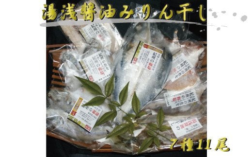  湯浅醤油みりん干し7品種11尾入りの詰め合わせ / 干物 ひもの タイ 鯛 サバ さば アジ 秋刀魚 さんま 【tec202】