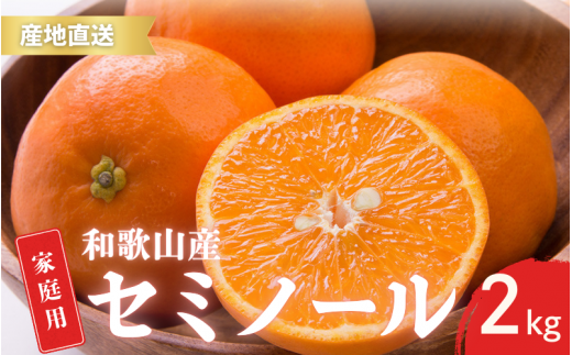 【先行予約】ご家庭用 セミノール  和歌山 有田  S～2Lサイズ 大きさお任せ 2kg【4月下旬～5月下旬頃に順次発送】/ みかん フルーツ 果物 くだもの 蜜柑 柑橘【ktn026】