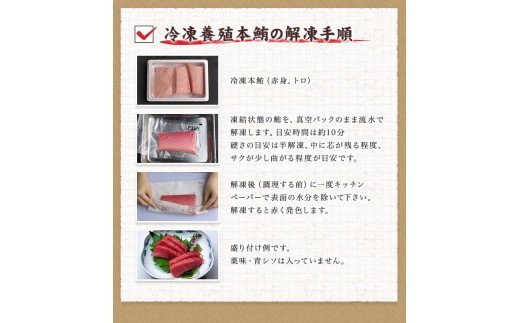 本マグロ（養殖）トロ＆赤身セット500g 【１か月以内に発送】／ 通常発送の他、年末発送  先行予約受付中【nks110B】