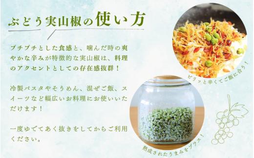  冷凍 ぶどう 生実山椒 250g / 山椒 さんしょう 香辛料 調味料 薬味 冷凍 ぶどう山椒 生山椒 和歌山県 紀美野町 生実山椒【twn020】