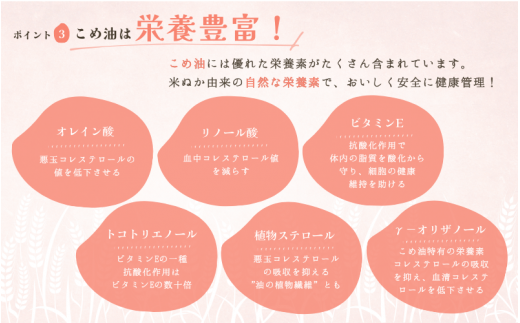 【大人気】【国産】こめ油　500g×6本入り / 米油 コメ油 こめあぶら 食用油 植物油 保存 和歌山県 人気 料理 揚げ物 国産 安全 つの食品 13000 13000円 3L【ard038A】