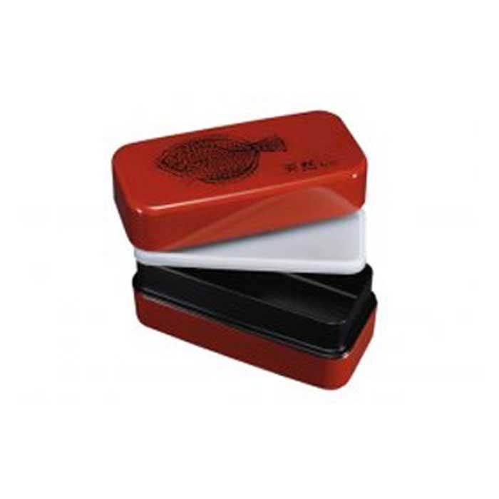 紀州漆器 漆器弁当箱 根来塗 ひらめ 長角入子 大 ［YS16］