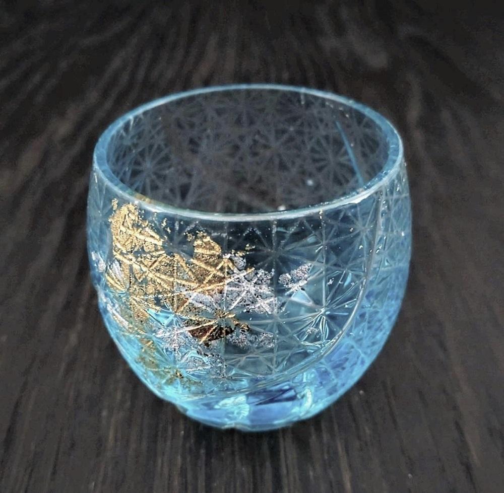 箔舞切子グラス100　ライトブルー［NF243］