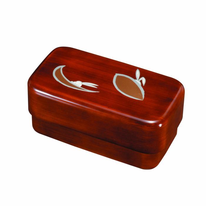 長角入子弁当箱 大 杢目 かくれんぼ（中子なし）シール付 ［YG488］