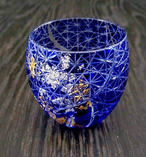 箔舞切子グラス100　ブルー［NF242］