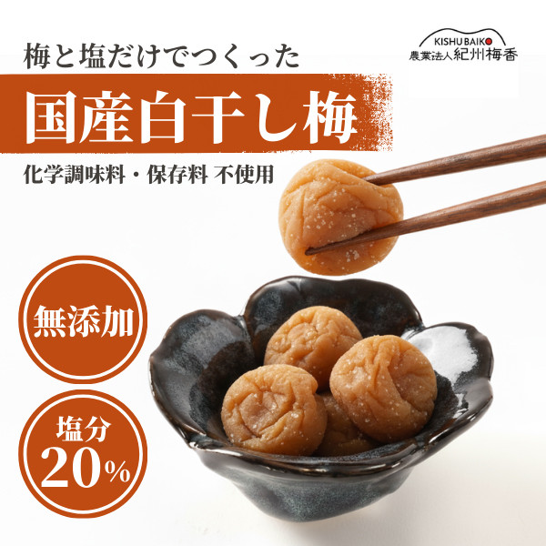 無添加 塩だけ 昔ながらの梅干し 南高梅 紀州梅香 完熟 白干し梅 訳あり つぶれ梅1kg （500gパック×2個） 塩分20% 20-G ［KU14］