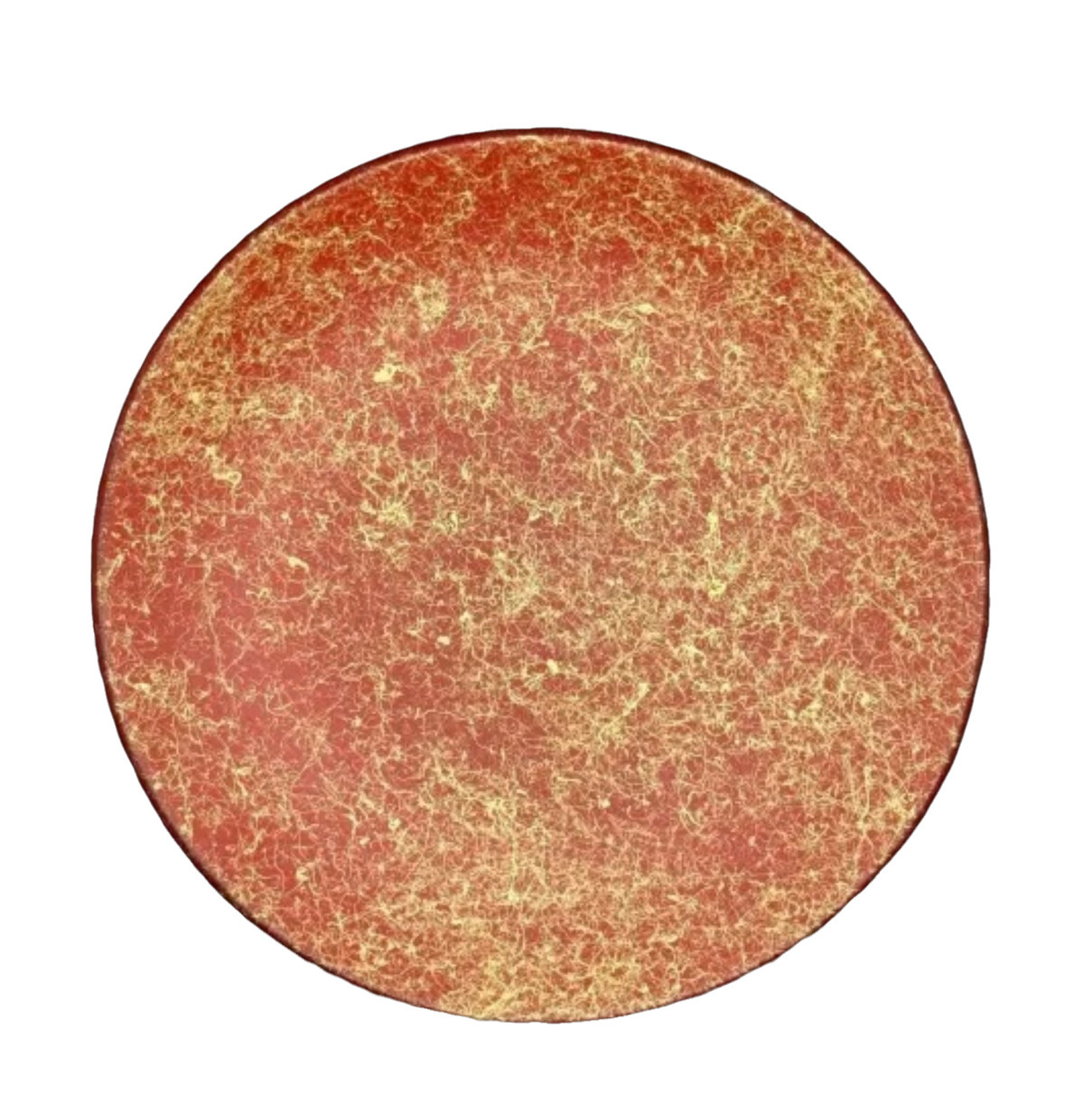 丸小皿 乱糸（マット仕上げ）本朱［NF181］