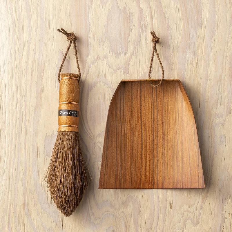 国産棕櫚手箒 柿渋はりみチリトリセット［FM5］