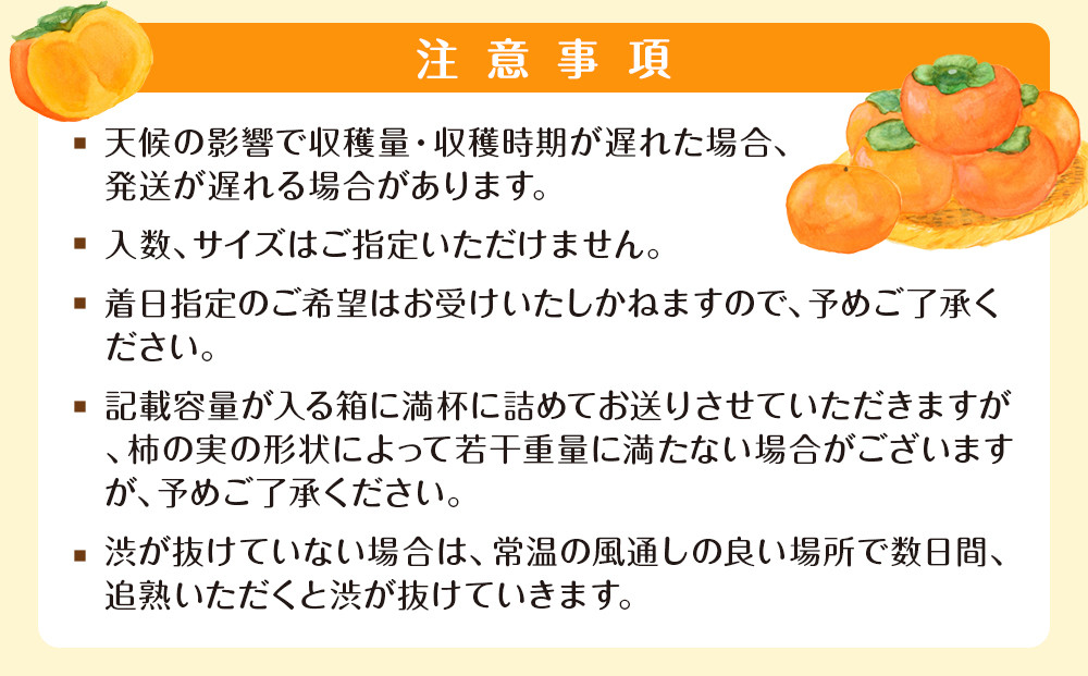 ［2026年11月上旬以降発送］◆先行予約◆和歌山県産 富有柿＜ご家庭用＞約7.5kg 満杯詰め［MG2］