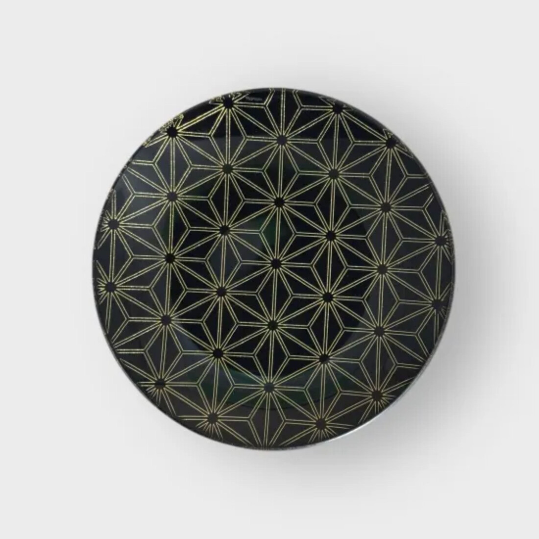 丸小皿 麻の葉 漆黒 ［NF161］