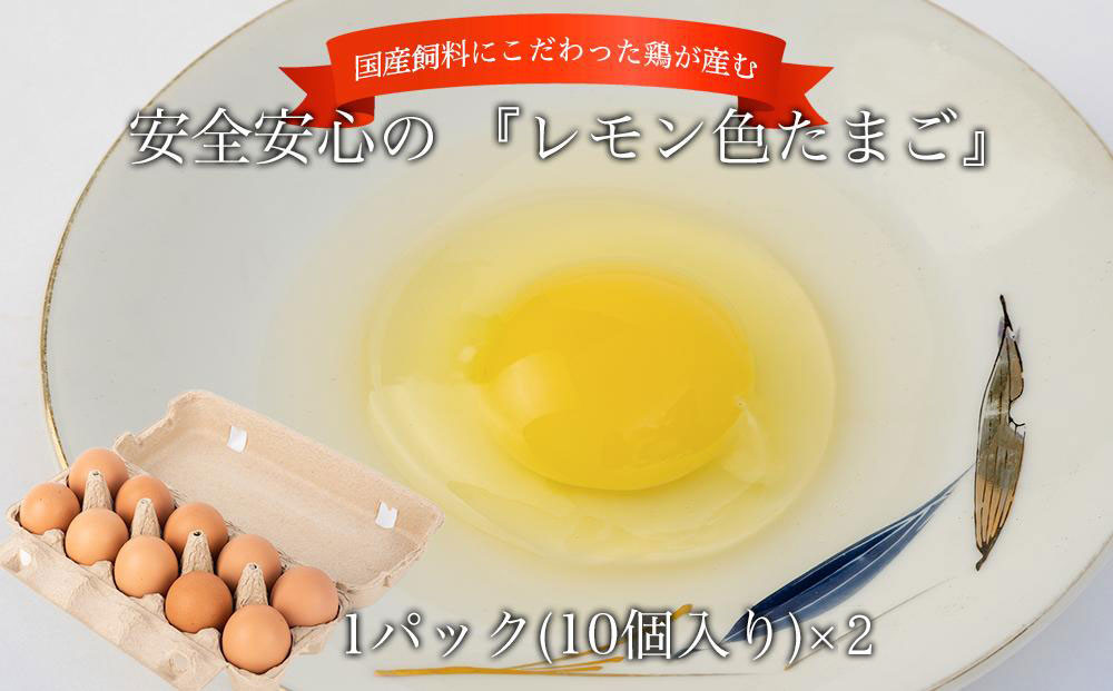 国産飼料にこだわった鶏が産む安全安心の 『レモン色たまご』20個（15個＋割れ保証5個） ［Hn3］