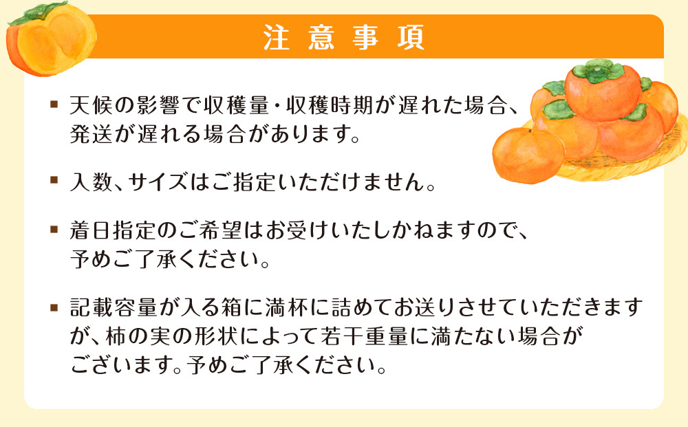 【2026年11月上旬以降発送】◆先行予約◆和歌山県産 富有柿 ＜ご家庭用＞ 約3kg 満杯詰め