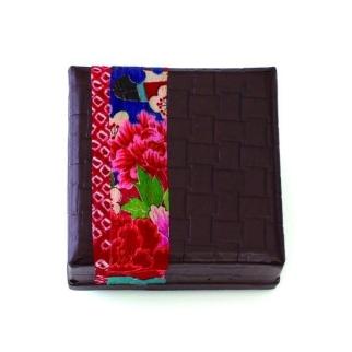 柿渋塗 四つ目箱 針箱サイズ こげ茶布付【TN88】