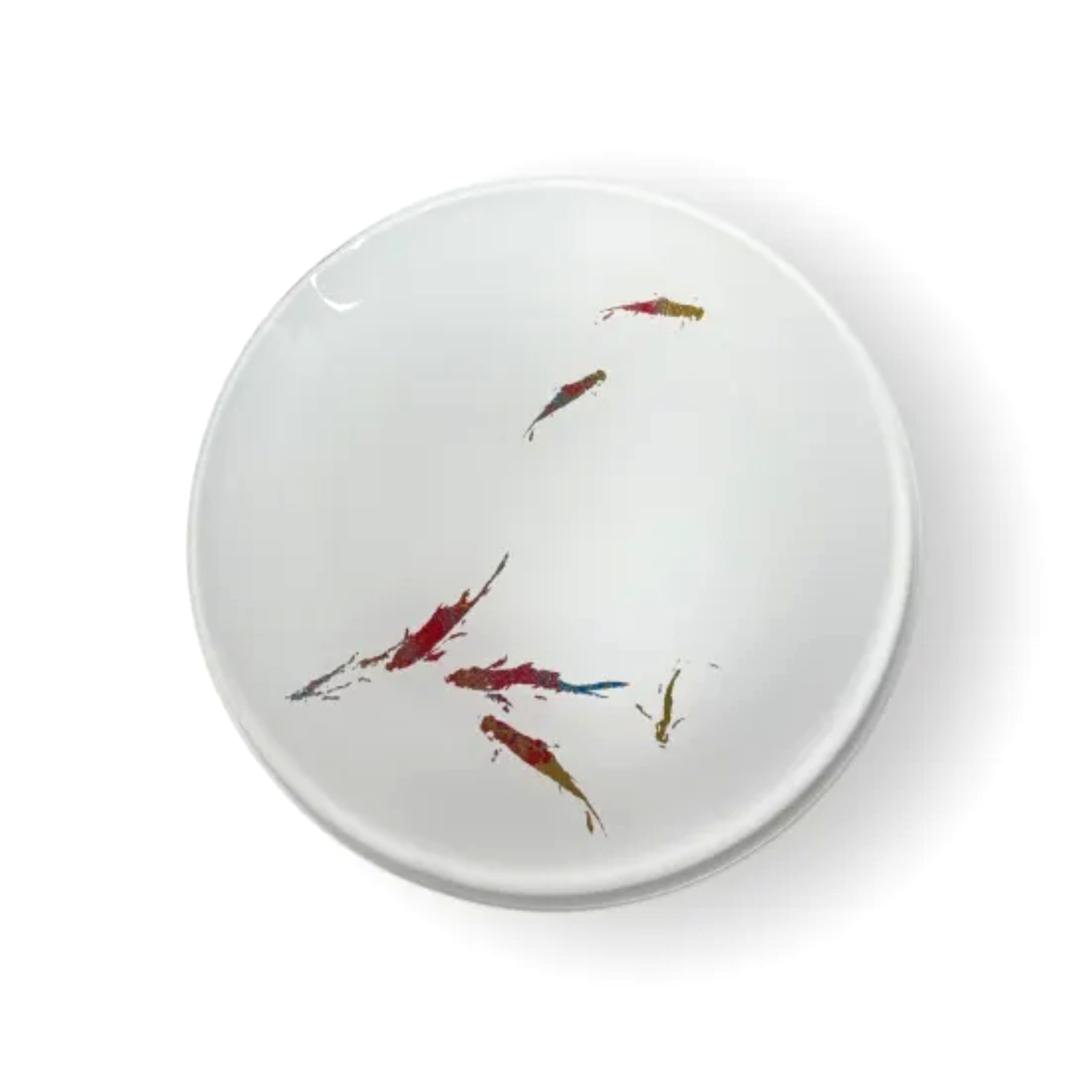 丸小皿 鯉 純白 ［NF265］