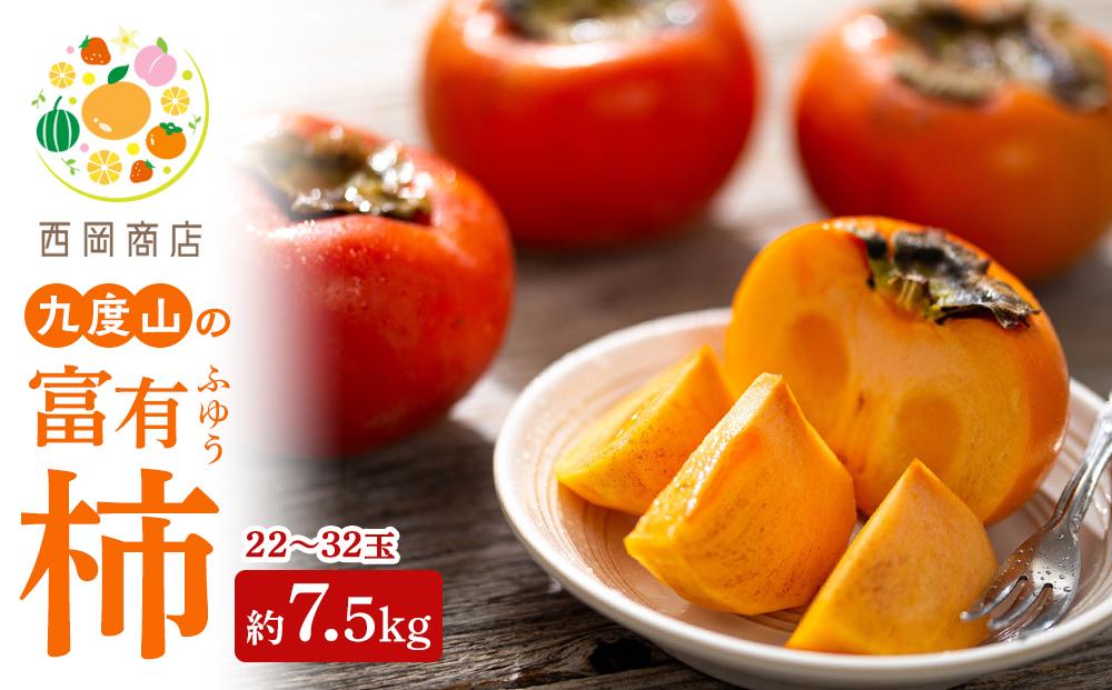 【2026年発送】九度山の富有柿 秀品 約7.5キロ　カラーセンサー選果　Ｌ～４Ｌサイズ(３２～２２玉)