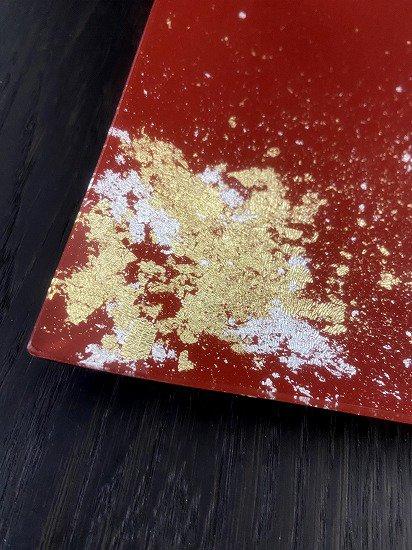 スクエアプレート(D) 古代塗り金箔本朱［NF208］