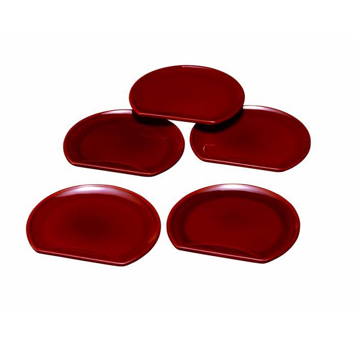 4.5寸 半月銘々皿 両面春慶塗 (5枚組)［YG119］