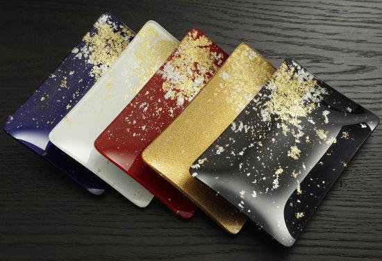 金銀箔ちらし角小皿5枚セット ［NF192］