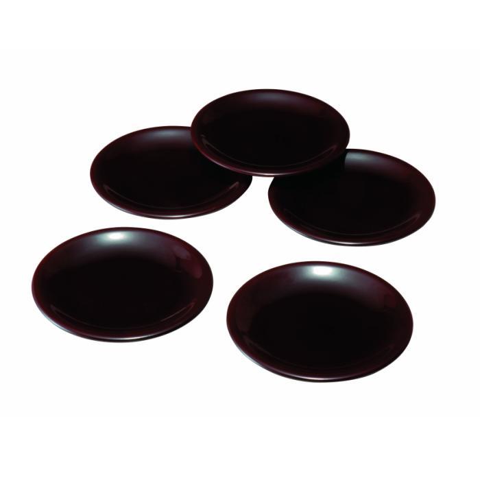 5.0寸 銘々皿 溜塗 5枚組［YG113］