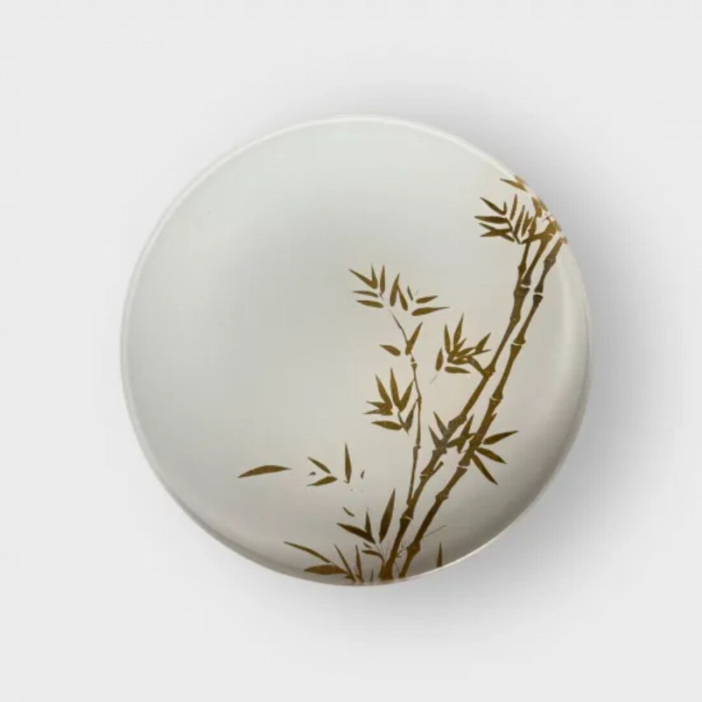 丸小皿 竹 純白 ［NF258］