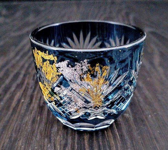 箔舞切子グラス40　ダークブルー［NF240］