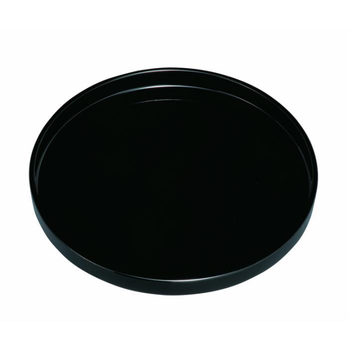 切立丸盆 24cm 黒 両面塗 研き仕上げ ［YG447］