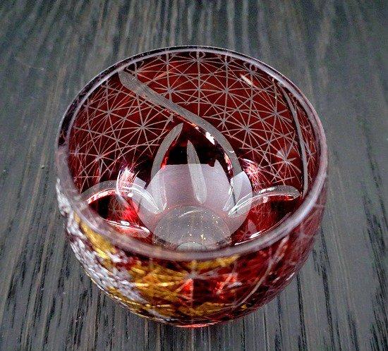 箔舞切子グラス100　レッド［NF241］