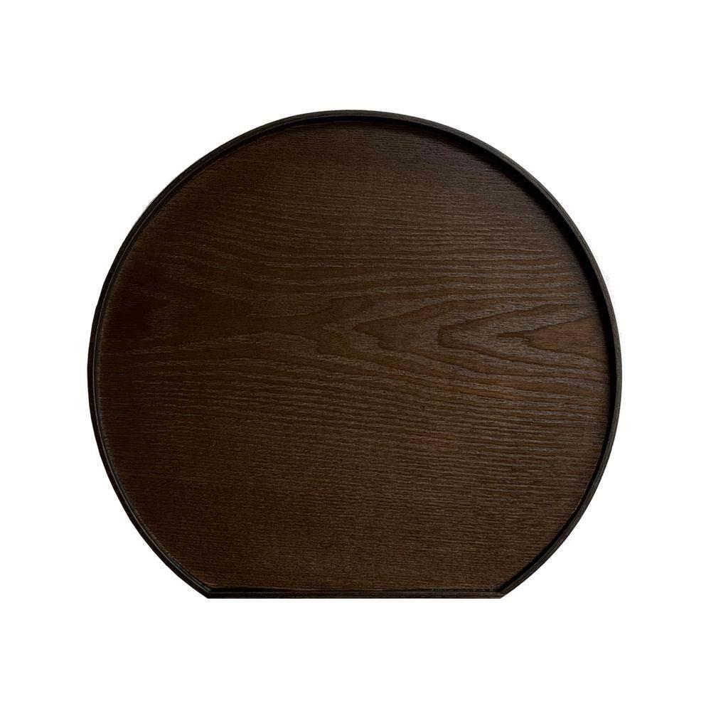 紀州漆器 木製 半月盆 コクタン塗り お盆 トレー［YS50］