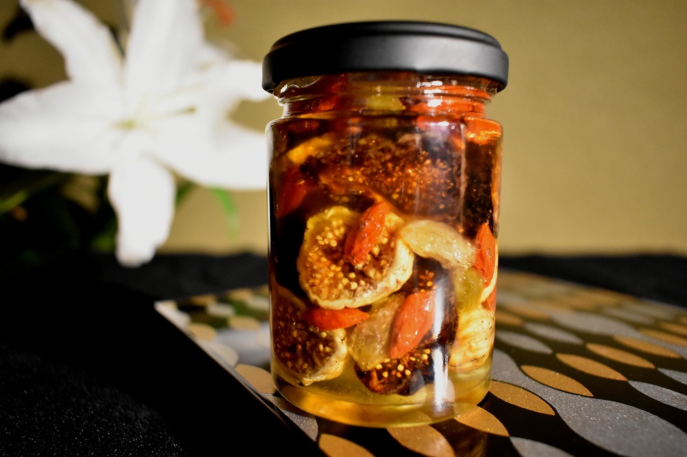 ドライフルーツの蜂蜜漬【峠プレミアム 映（HAYU）】〜熊野古道 峠の蜂蜜×ドライフルーツ 【SW5】