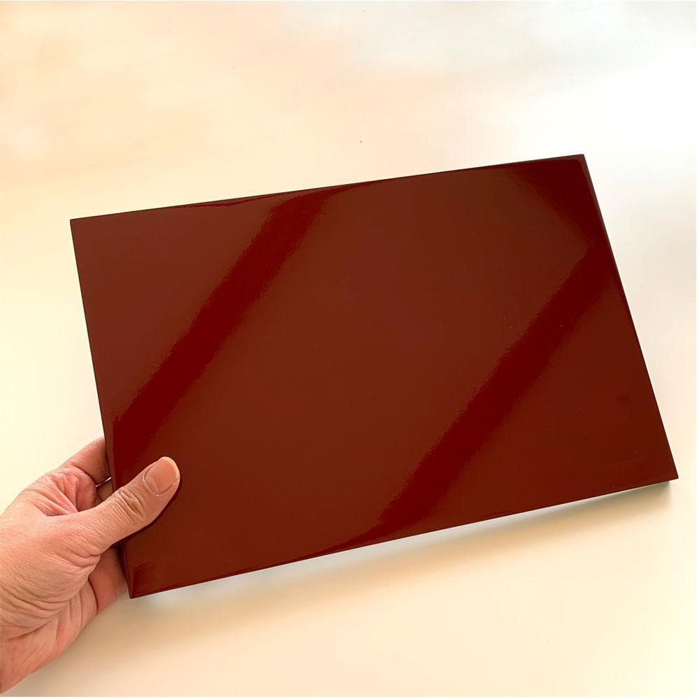 木製 長角板 敷板 花台 黒/朱 10号(30cm) 床の間 玄関【YG353】