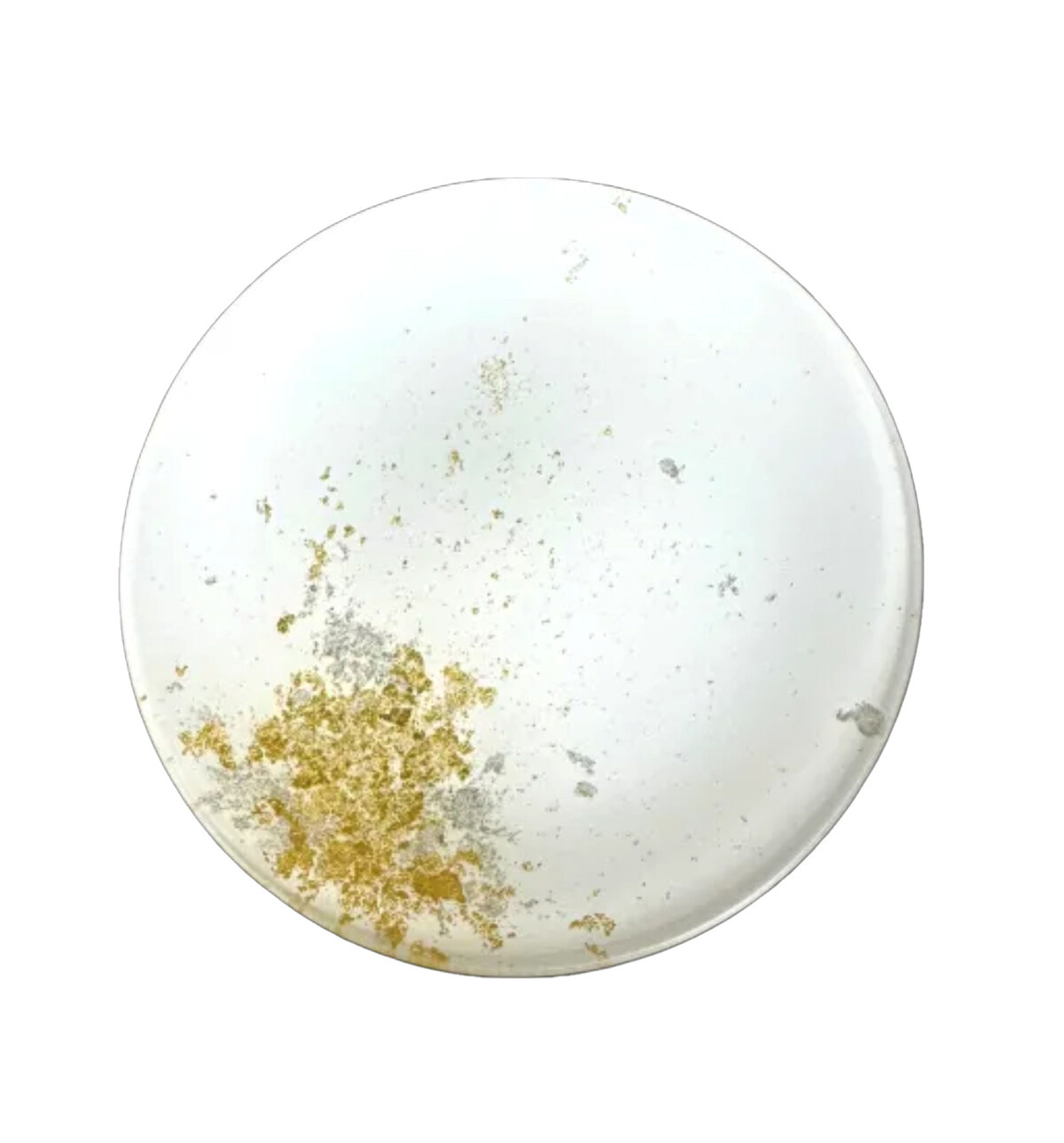 丸小皿 古代（金箔）純白［NF175］