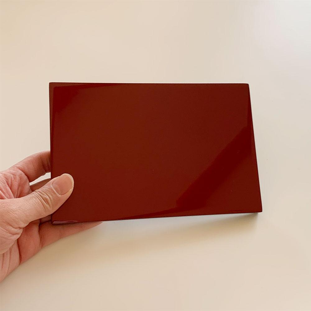 木製 長角板 敷板 花台 黒/朱 6号(18cm) 床の間 和室 和空間【YG351】