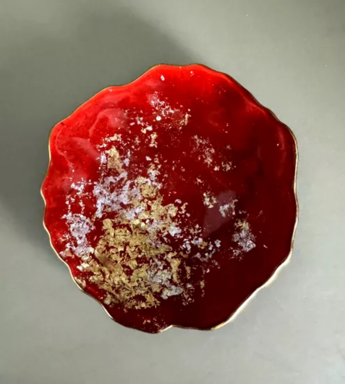 豆皿 口金ロック 古代金箔本朱 ［NF171］