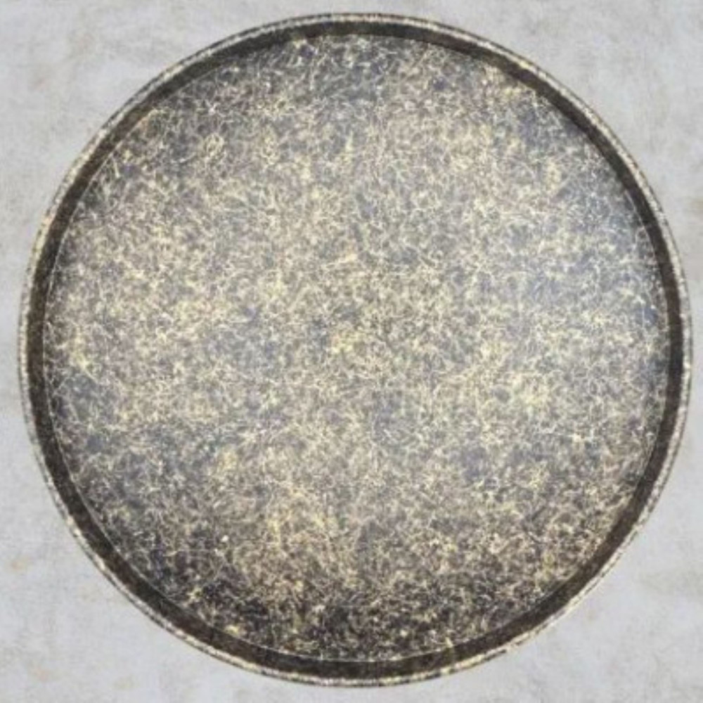 木製 丸トレイ 乱糸（マット仕上げ）漆黒［NF68］