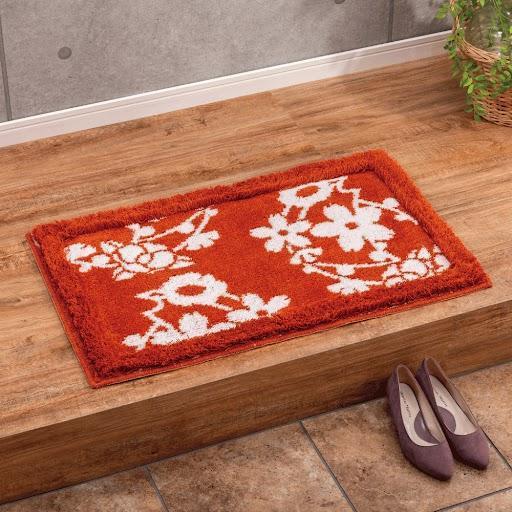 運気を呼び込む古典柄玄関マット テラコッタ