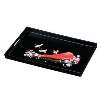 長手盆 PC 45cm 一富士二鶴三桜【YG421】