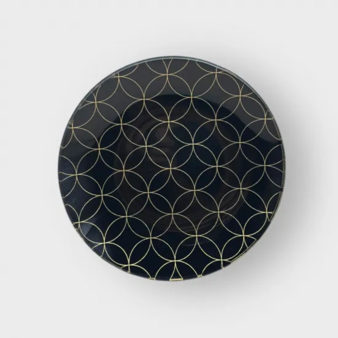 丸小皿 金七宝つなぎ 漆黒 ［NF151］