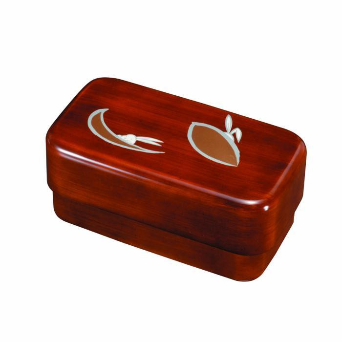 長角入子弁当箱 大 杢目 かくれんぼ（中子なし）シール付 ［YG488］