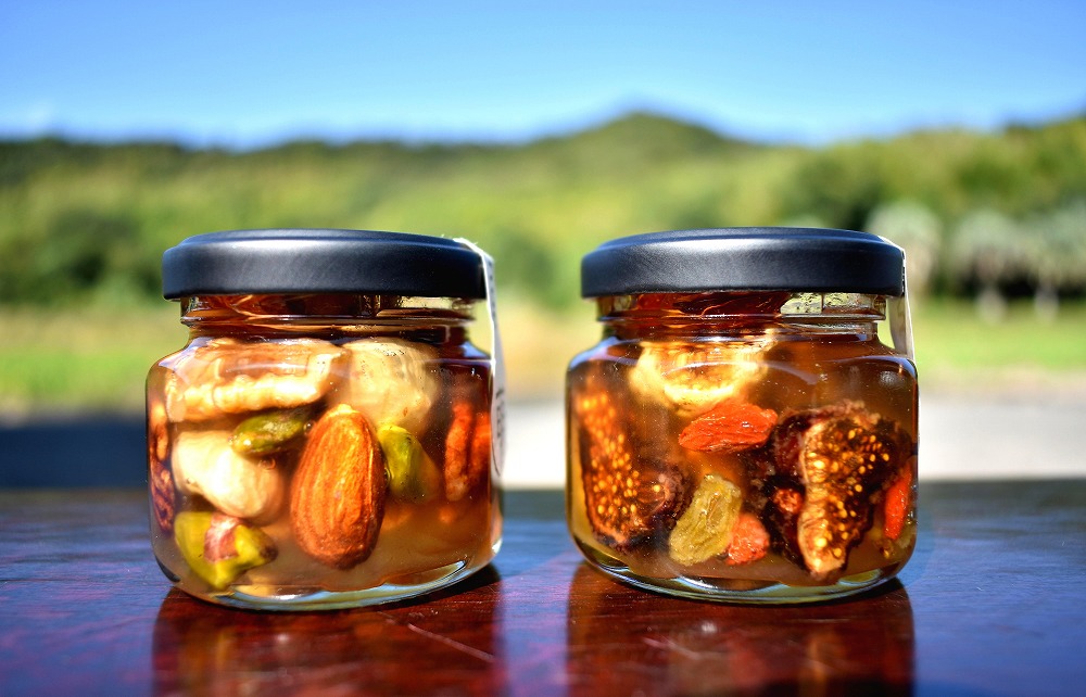 ナッツ・ドライフルーツの蜂蜜漬 峠プレミアム小瓶2種セット【萌(MOE)】【映(HAYU)】 【SW7】