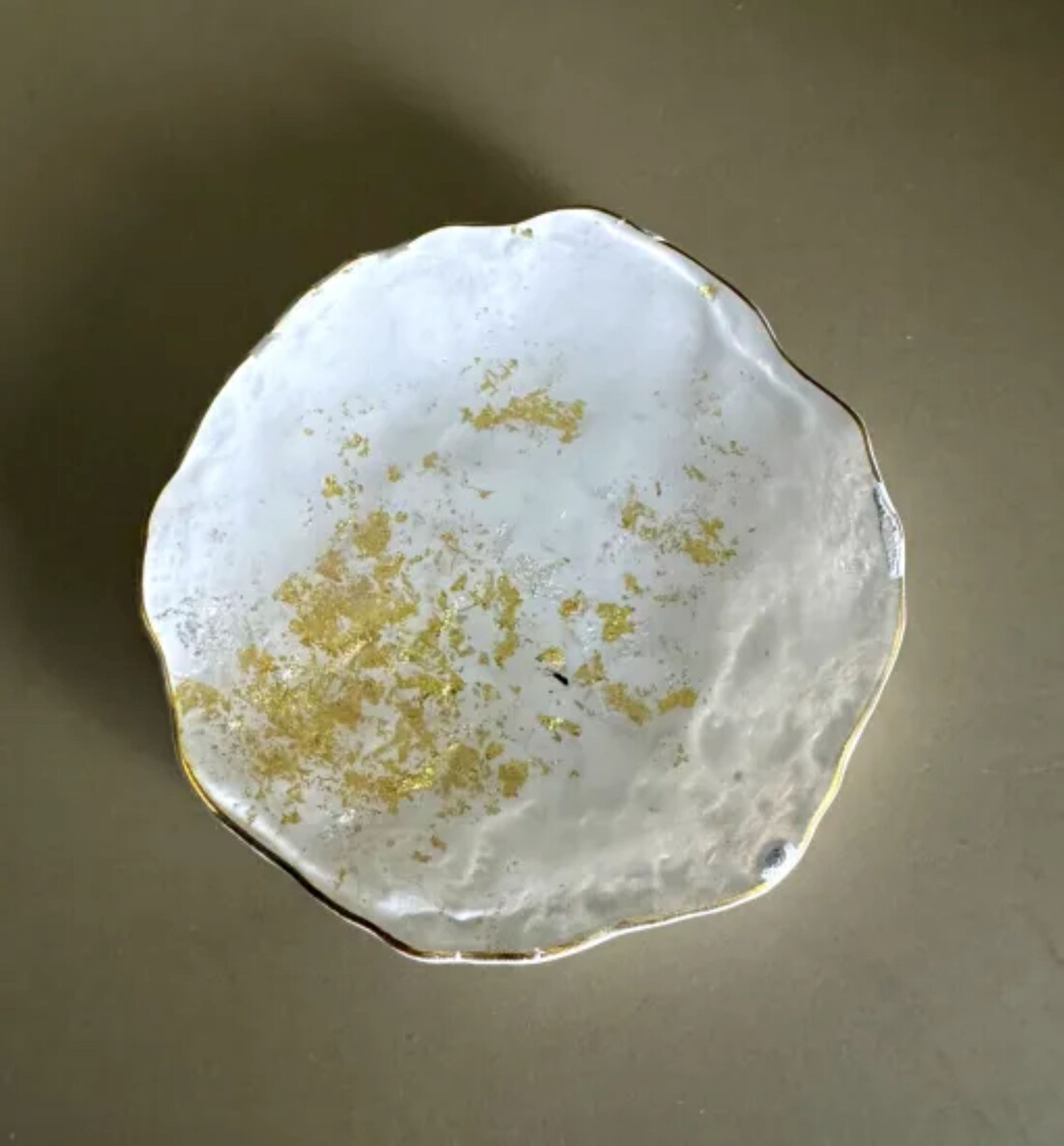 豆皿 口金ロック 古代金箔純白 ［NF169］