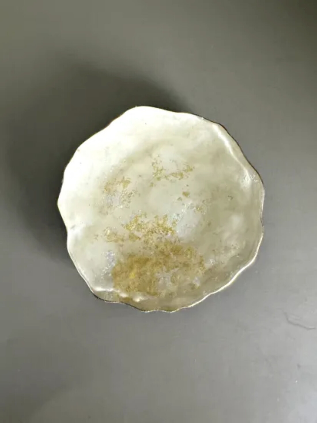 豆皿 口金ロック 古代金箔漆白 ［NF168］