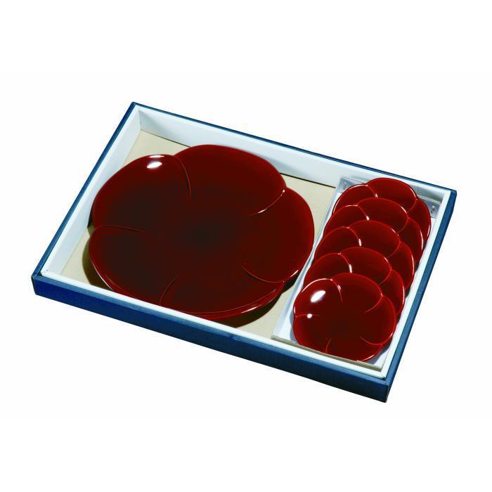 梅型盛皿セット 両面春慶塗【YG98】