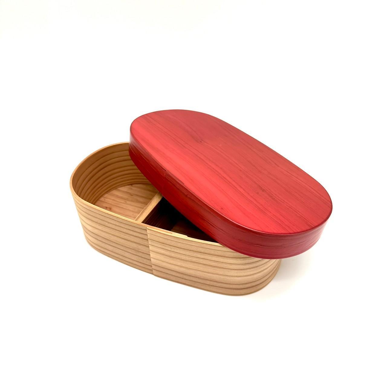 ［チェリーピンク］九州杉 国産 カラー 曲げわっぱ 被せ蓋 弁当箱 まげわっぱ［YS137］