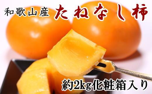 ［秋の味覚］和歌山産たねなし柿2L〜4Lサイズ 約2kg（化粧箱入り）★2026年9月中旬頃より順次発送［TM39］
