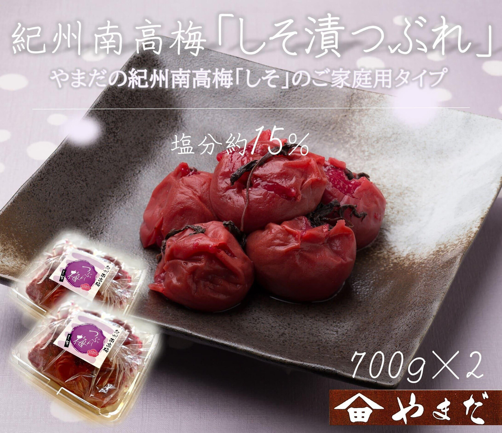 【定期便・3ヵ月毎 全3回】ご家庭用 紀州南高梅 しそ漬 つぶれ 700g×2 ［YM16］