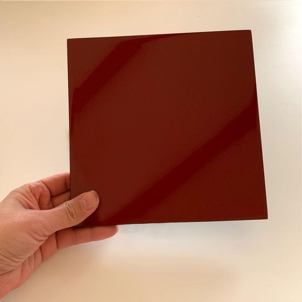 正角板 花台 敷板 黒/朱 6号(18cm)【YG348】