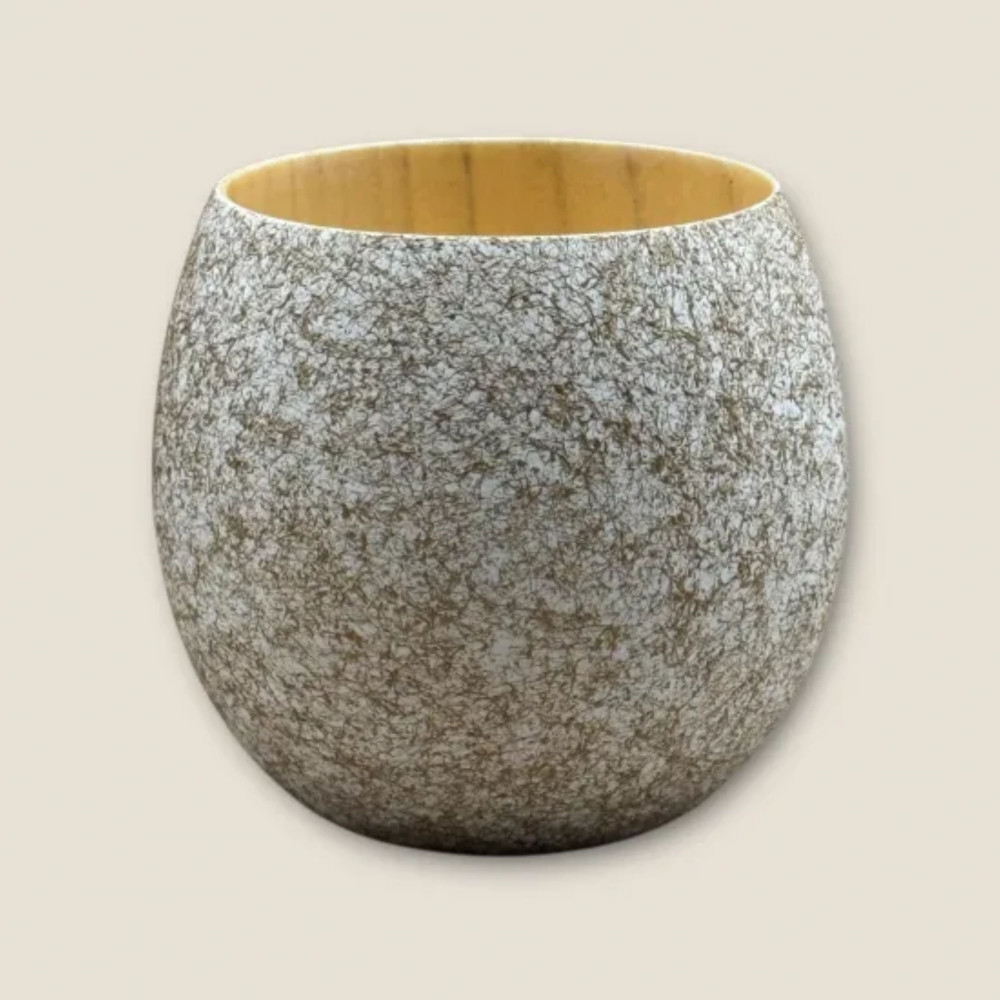 木製 エッグカップ 乱糸マット仕上げ 純白［NF121］