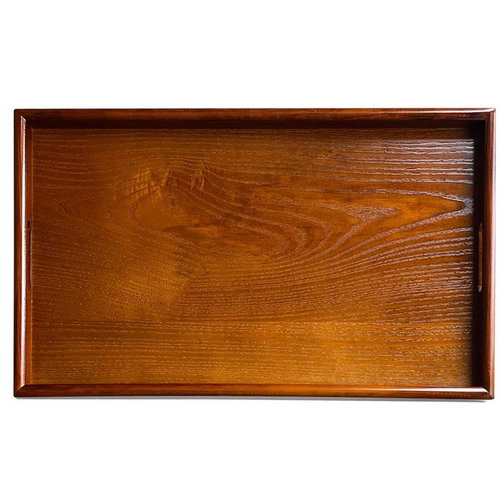 紀州漆器 約60cm 木製 長手盆 お盆［ケヤキ調］ 二尺 大きな 大きい トレー［YS10］