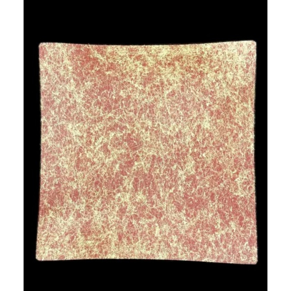 波スクエアプレート S 乱糸（マット仕上げ）本朱［NF82］